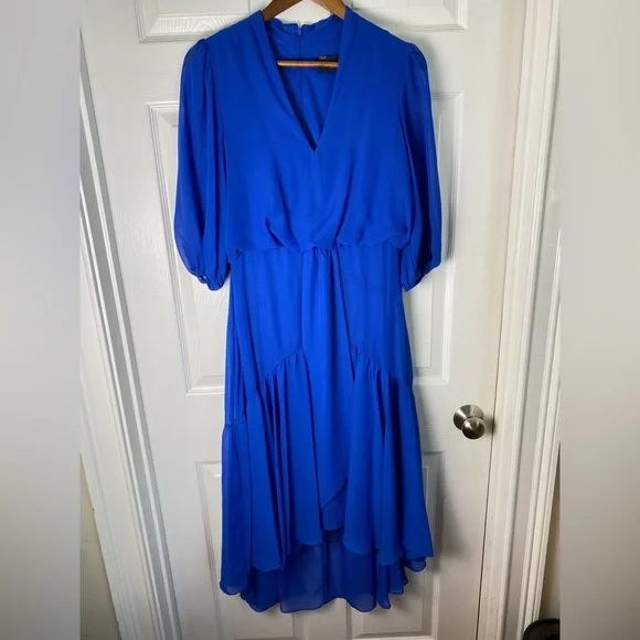 Just...Taylor | Dresses | Just Taylor Highlow Chiffon Midi Dress Size 4 In Royal  Blue | Poshmark
